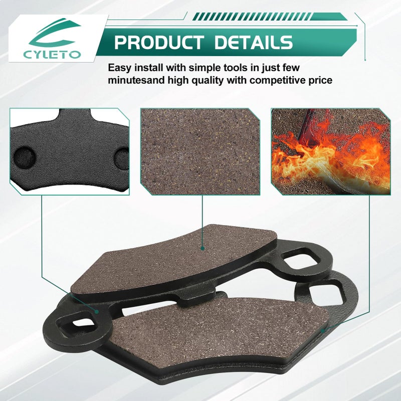 Cyleto Front and Rear Brake Pads for POLARIS SPORTSMAN 400 450 500 600 700 800 4x4 Scrambler 500 400 Magnum 330 500 Trail Blazer 250 330 Trail Boss 330 Xpedition 325 4X4 ATV 2000-2014 - Image 5